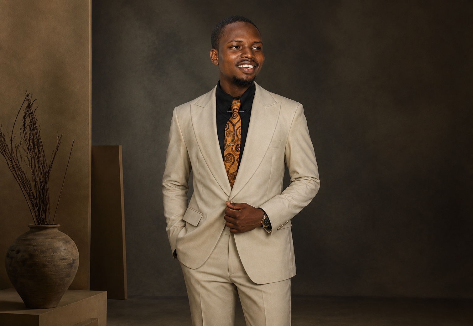 Elegant men's African agbada design